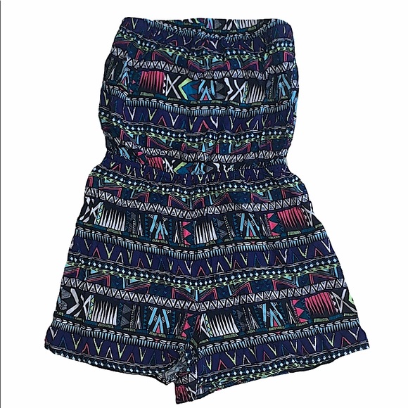 Pants - 5/$25 Divided neon Aztec print romper